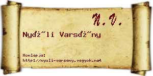 Nyúli Varsány névjegykártya